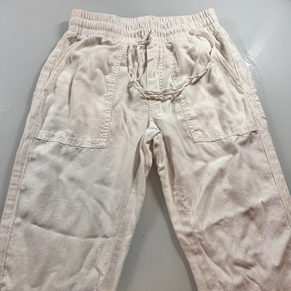 WHITE LINEN VACATION PANTS